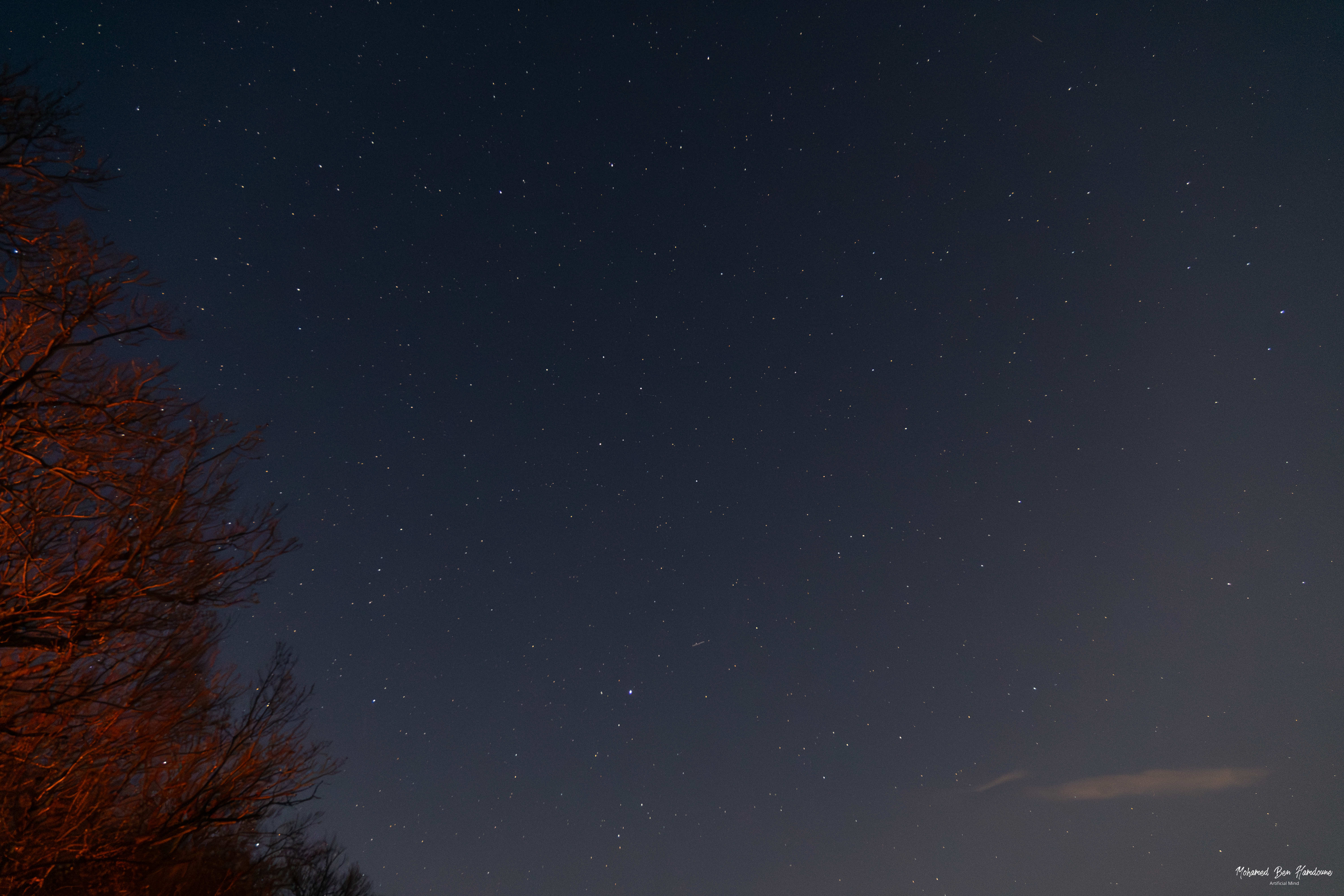 Starry night over Åsnen Lake